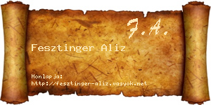 Fesztinger Aliz névjegykártya